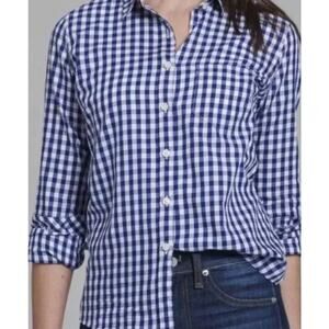 UnTuckIt Women's Belleza Blue and White Gingham Button Up, Plus Size 16, NWOT
